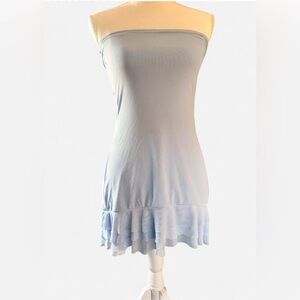 Edikted‎ Light Blue bodycon Mini dress  with Tiered Ruffle Hem | medium